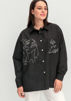 Рубашка с принтом на передней полочке