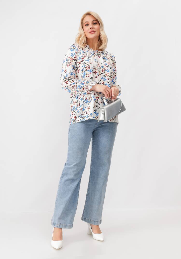 Блуза с цветочным принтом свободного кроя шир.  750, рис. 7