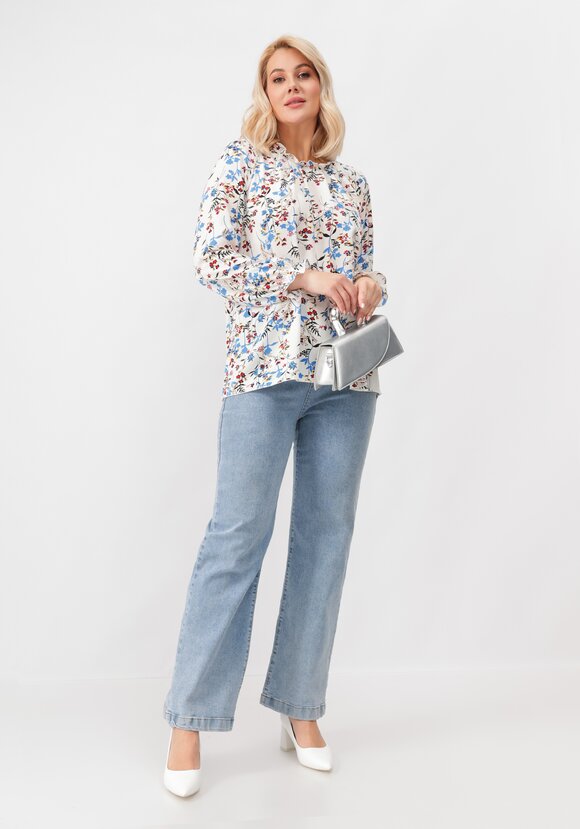 Блуза с цветочным принтом свободного кроя шир.  580, рис. 7