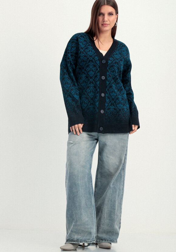 Кардиган с узорами и эффектом деграде шир.  580, рис. 10