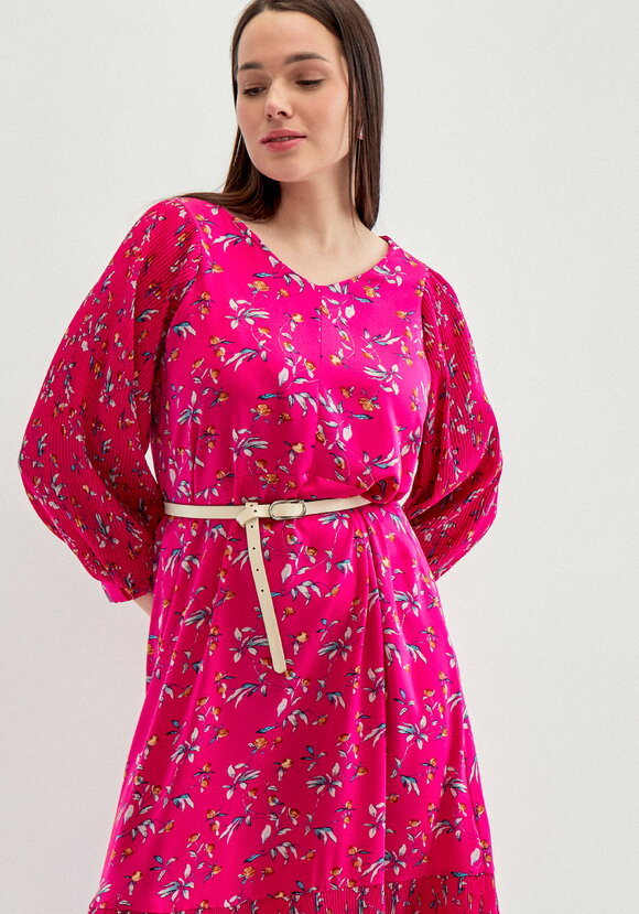 Платье с плиссировкой в цветочный принт шир.  580, рис. 22