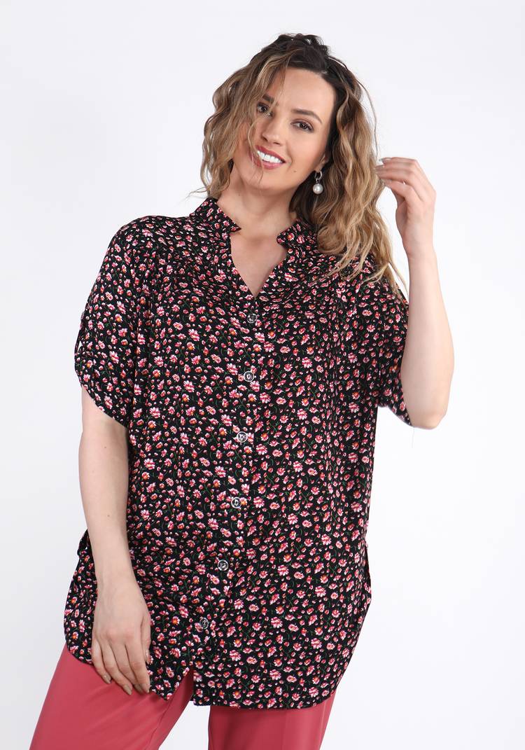 Блуза-рубашка Аленький цветочек шир.  750, рис. 7