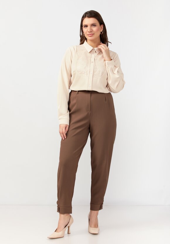 Блуза прямого силуэта с гипюровой вставкой шир.  580, рис. 18