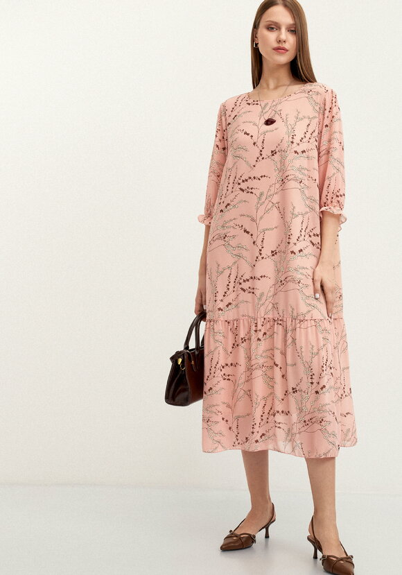 Платье с цветочным принтом шифоновое шир.  580, рис. 31