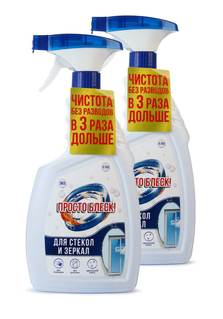 Спрей для чистки стекол Просто блеск, 2 шт. шир.  750, рис. 1