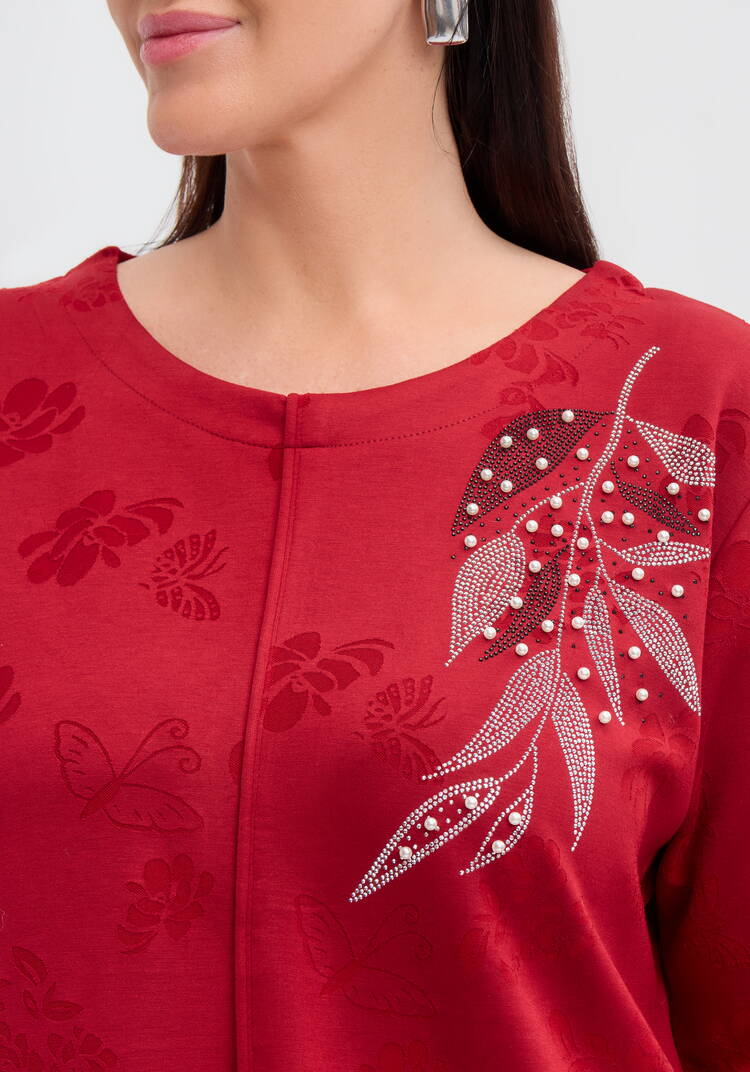 Джемпер с округлым вырезом и принтом шир.  750, рис. 4