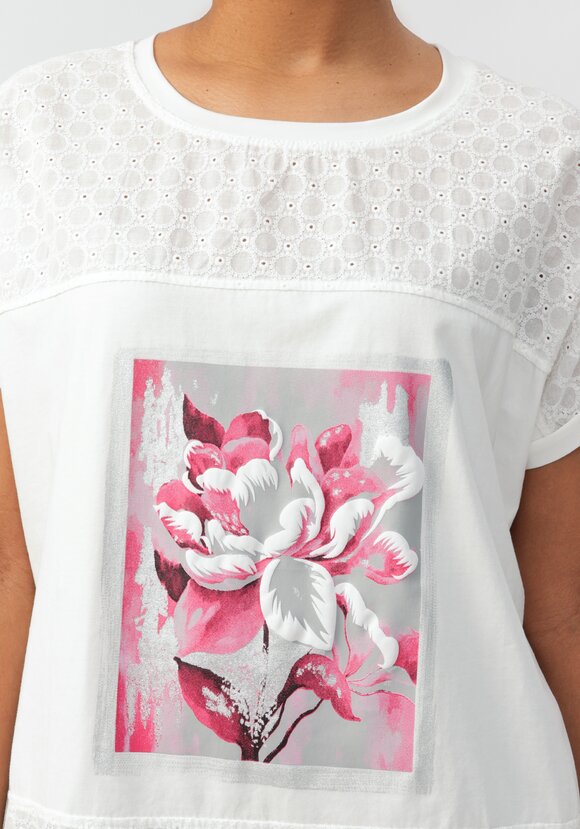 Блуза с принтом и ажурными вставками шир.  580, рис. 15