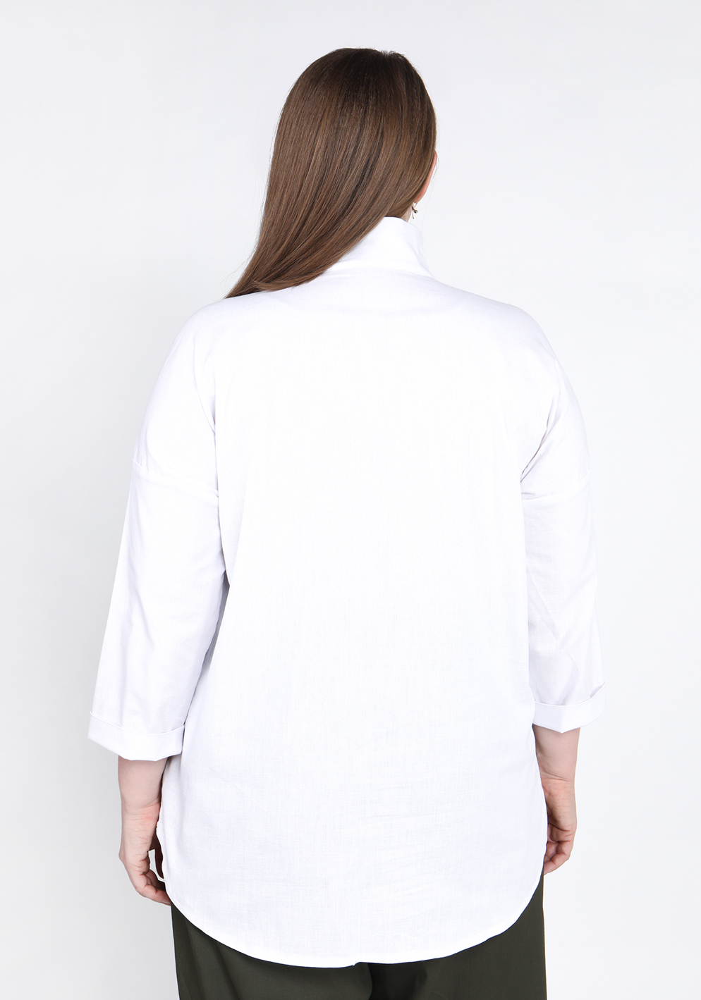 Блуза однотонная с карманами Frida, размер 48, цвет белый - фото 7
