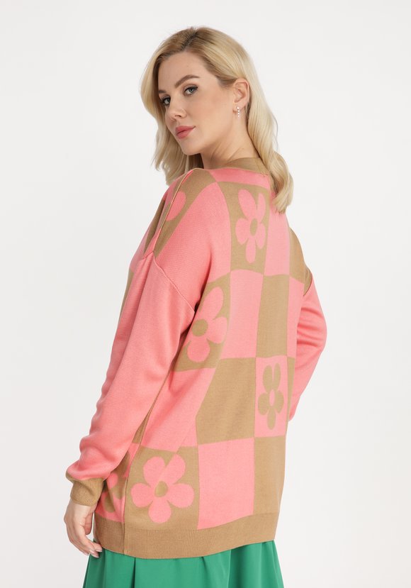 Кардиган на пуговицах с рисунком цветы шир.  580, рис. 7