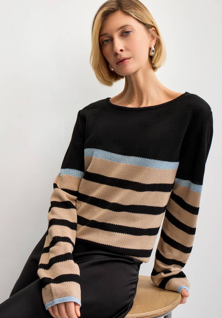 Джемпер в полоску с метанитью шир.  750, рис. 29