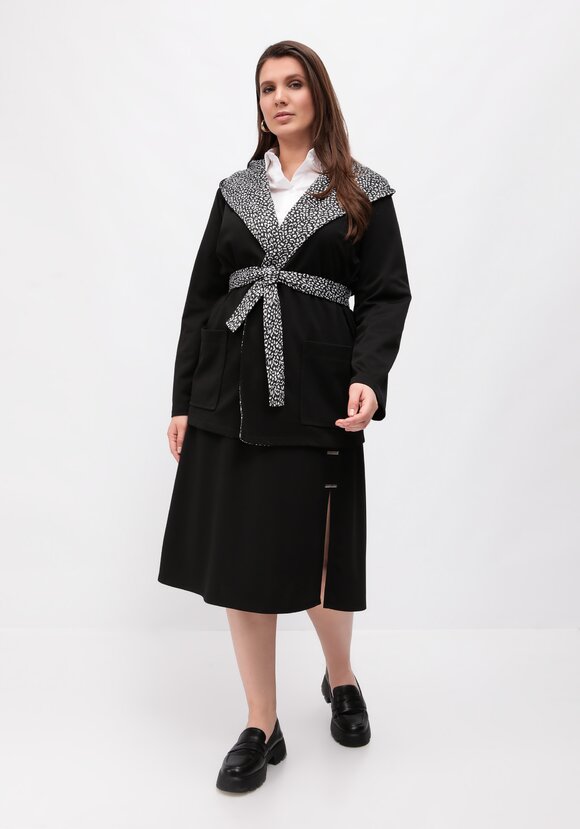 Кардиган с леопардовым капюшоном шир.  580, рис. 2