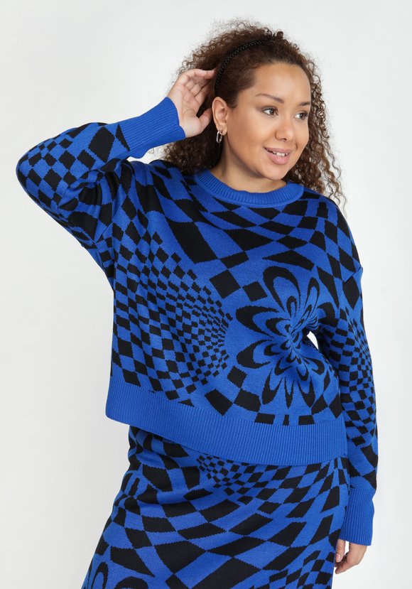 Джемпер с рисунком абстракция шир.  580, рис. 10