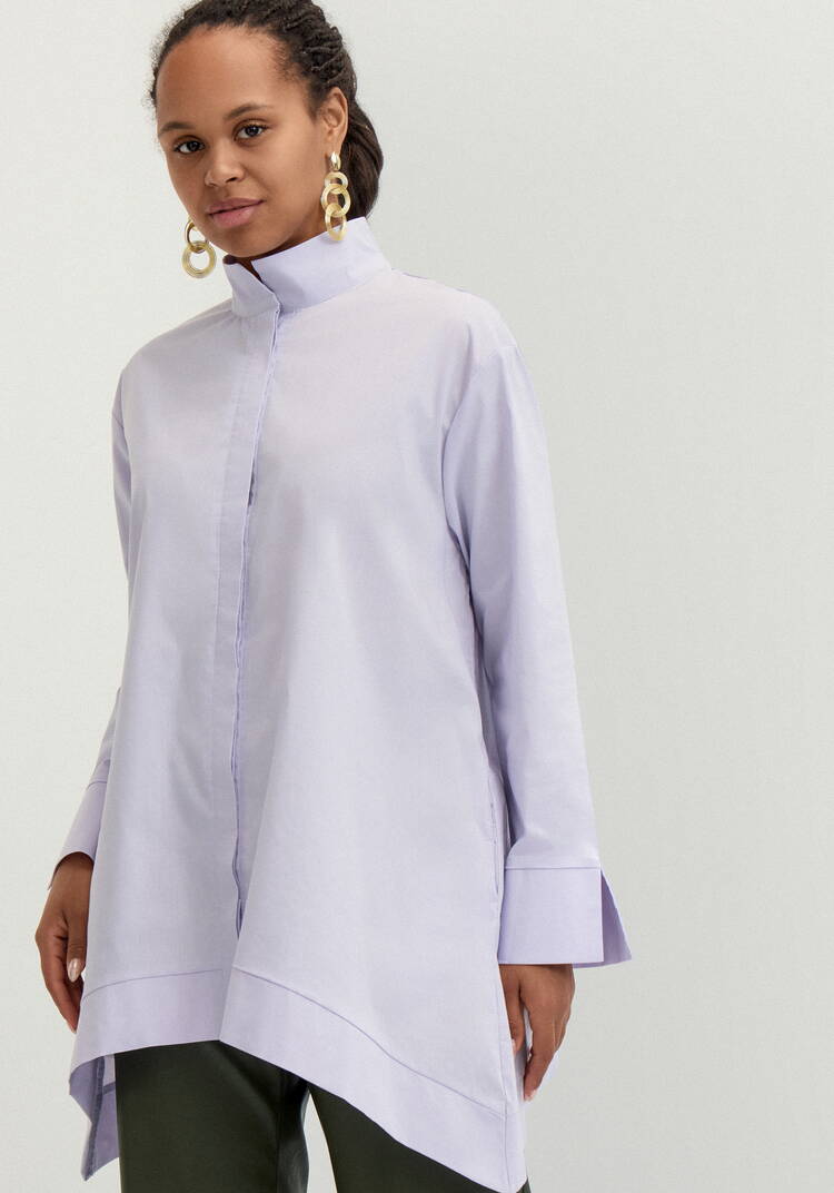 Рубашка с отложным воротом стойкой шир.  750, рис. 18