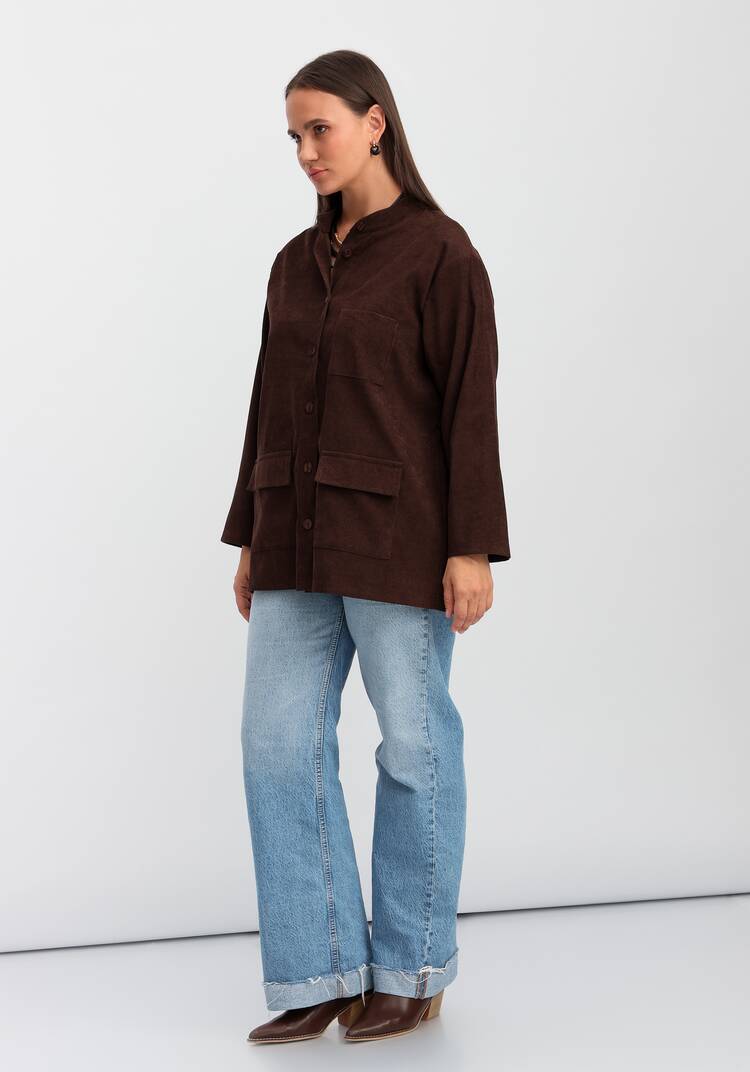 Рубашка оверсайз с воротником-стойкой шир.  750, рис. 7