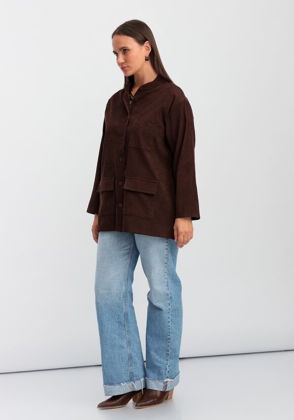 Рубашка оверсайз с воротником-стойкой шир.  580, рис. 7