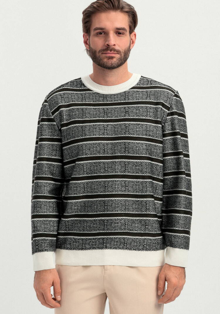 Джемпер в полоску с контрастными манжетами шир.  750, рис. 4