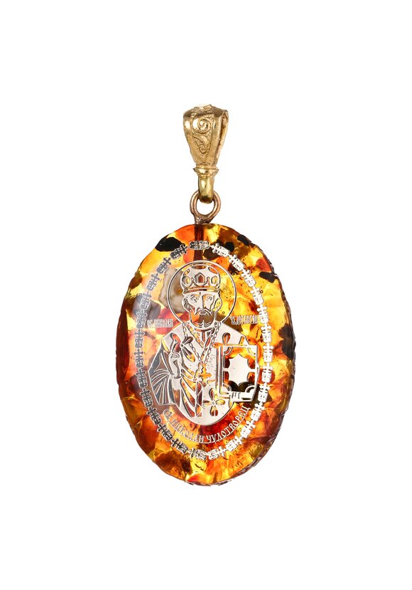 Подвеска-иконка из янтаря шир.  580, рис. 1