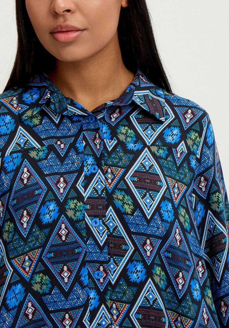 Блуза свободная с воланами по низу шир.  750, рис. 13