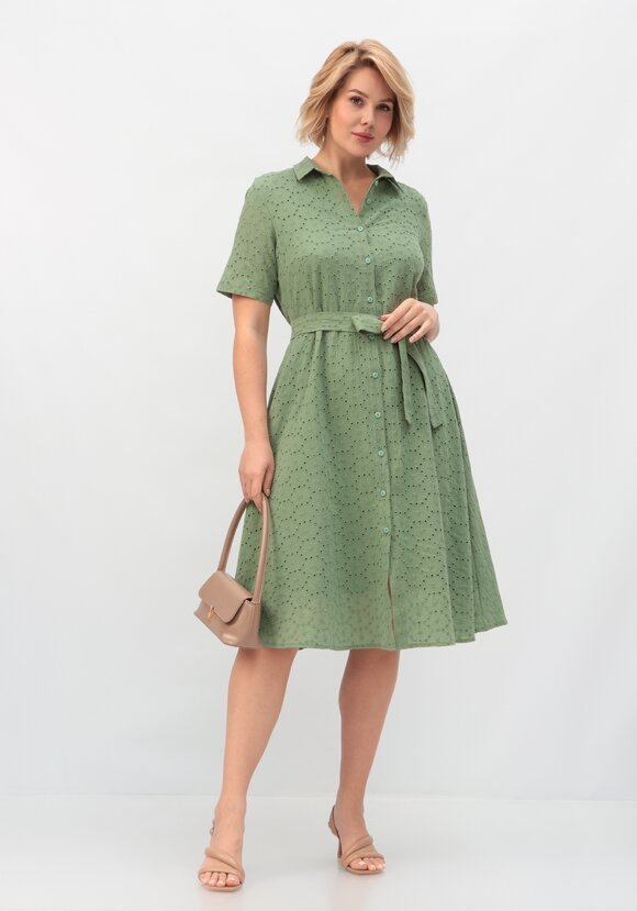 Платье из хлопка с поясом шир.  580, рис. 10