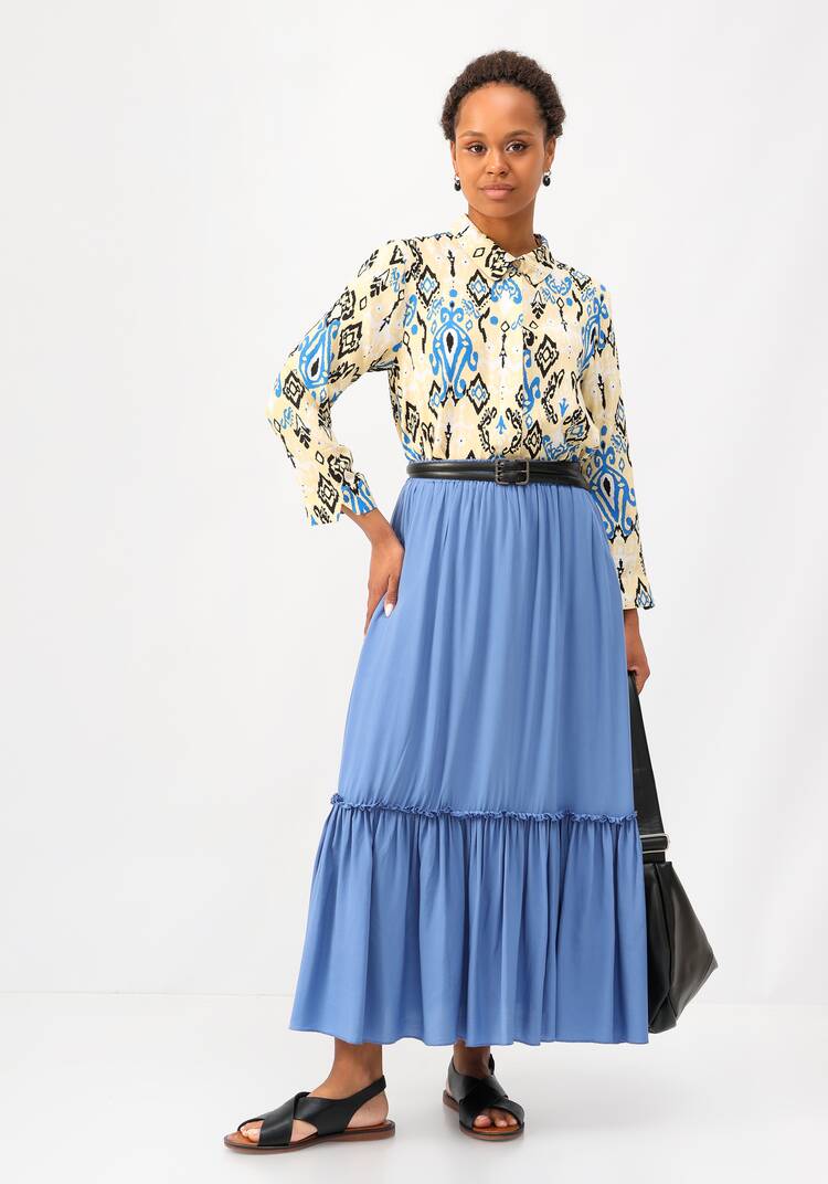 Юбка с воланом с резинкой на талии шир.  750, рис. 9