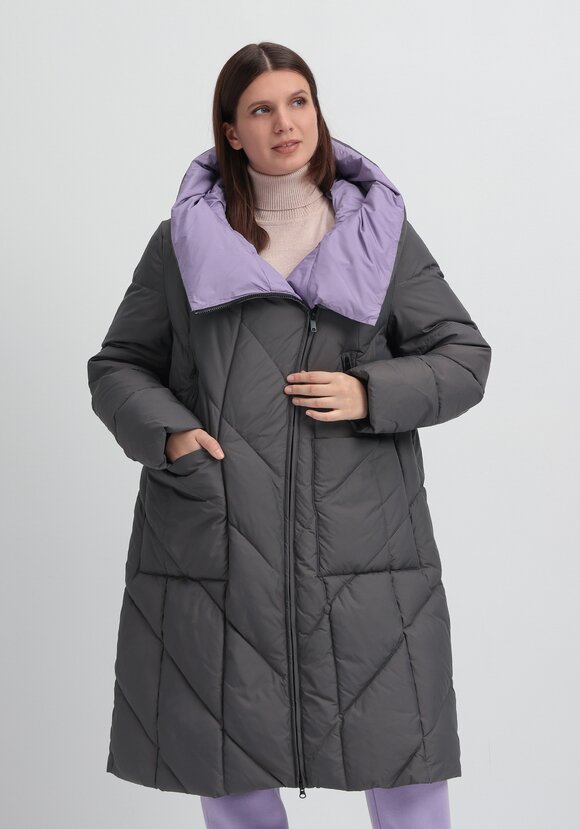 Пуховик с асимметричной молнией шир.  580, рис. 2