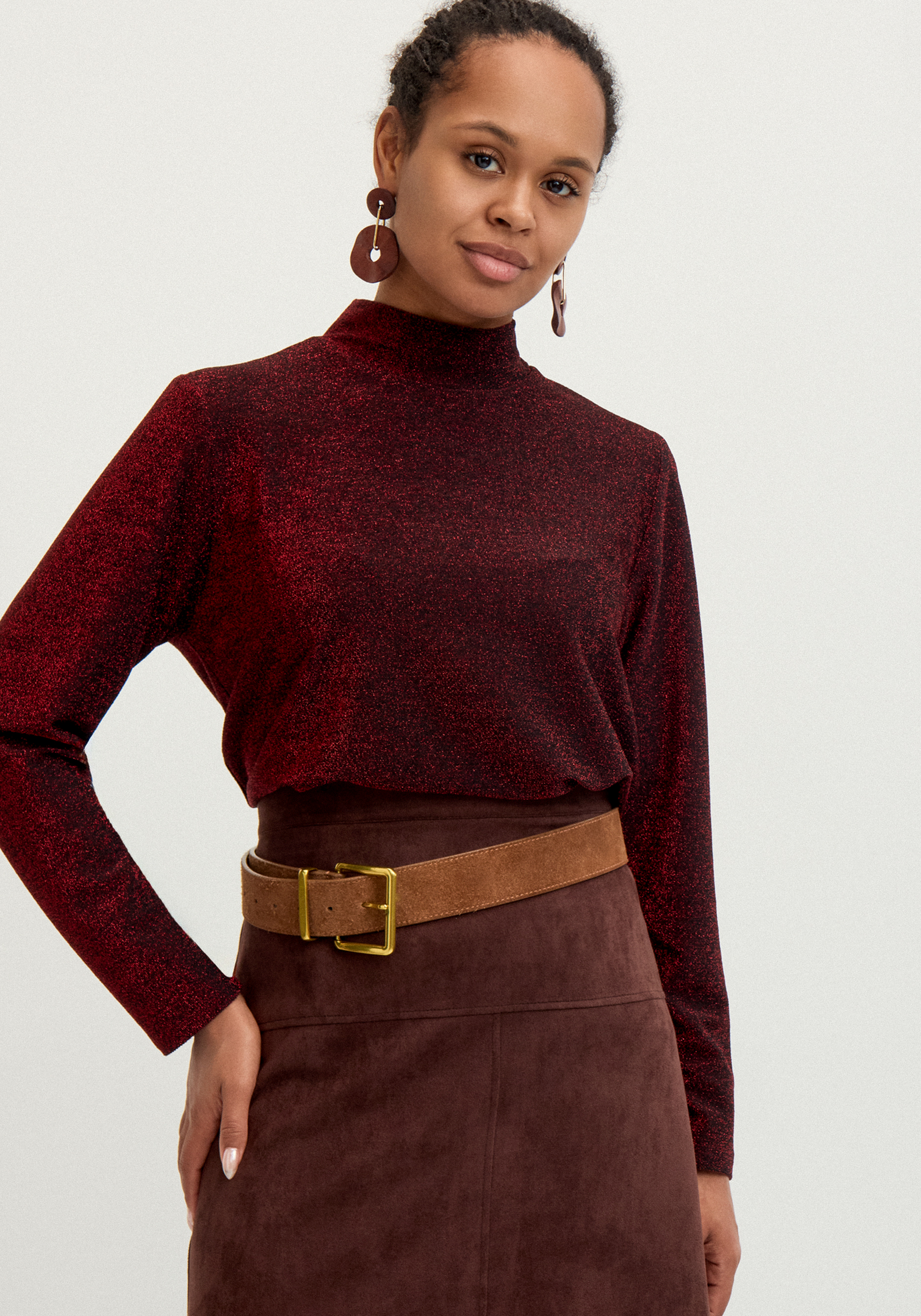 Блуза свободного кроя с мерцанием