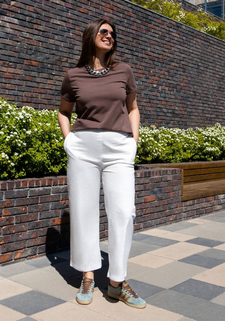 Брюки прямого кроя хлопковые шир.  750, рис. 17