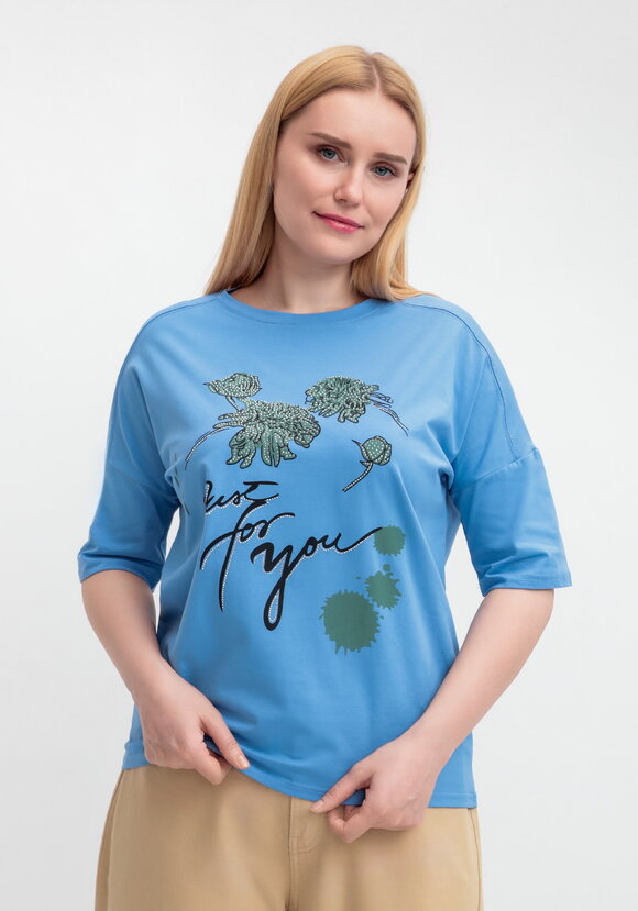 Футболка с принтом и рукавом 3/4 шир.  580, рис. 6