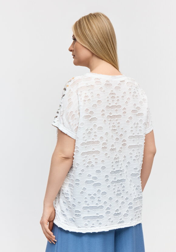 Блуза с принтом и завязками свободного кроя шир.  580, рис. 9