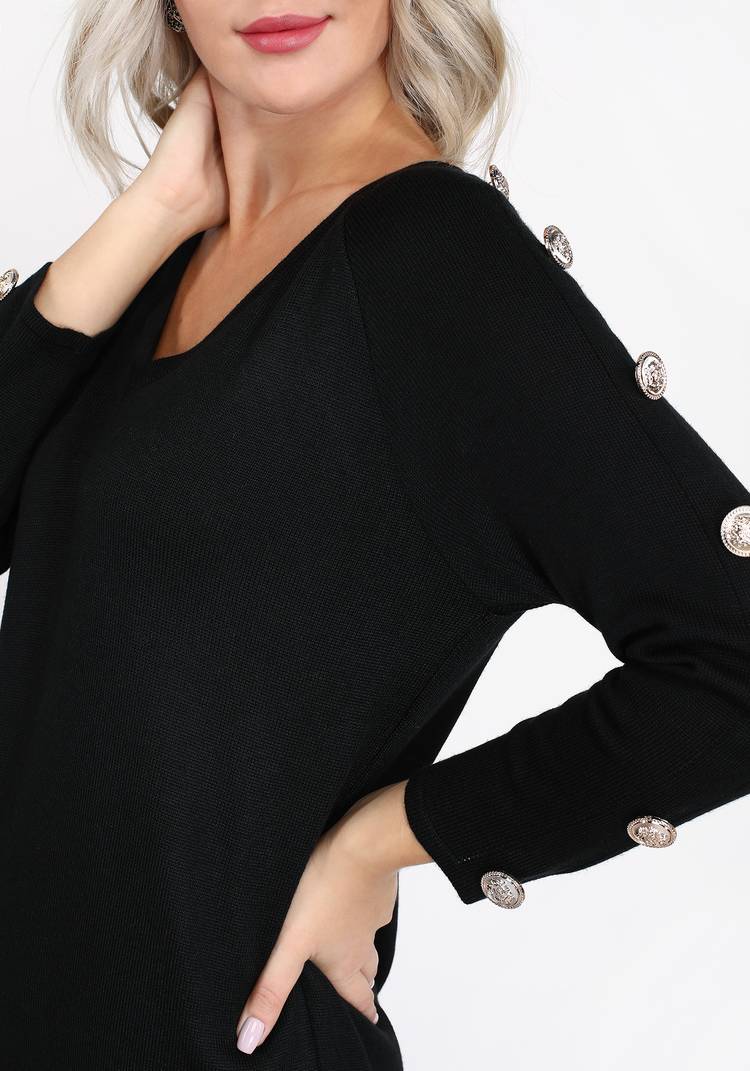 Платье однотонное с пуговицами на рукавах шир.  750, рис. 7