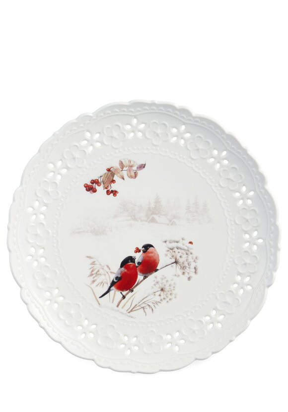 Набор фарфоровых тарелок Снегири, 2 шт. шир.  580, рис. 2
