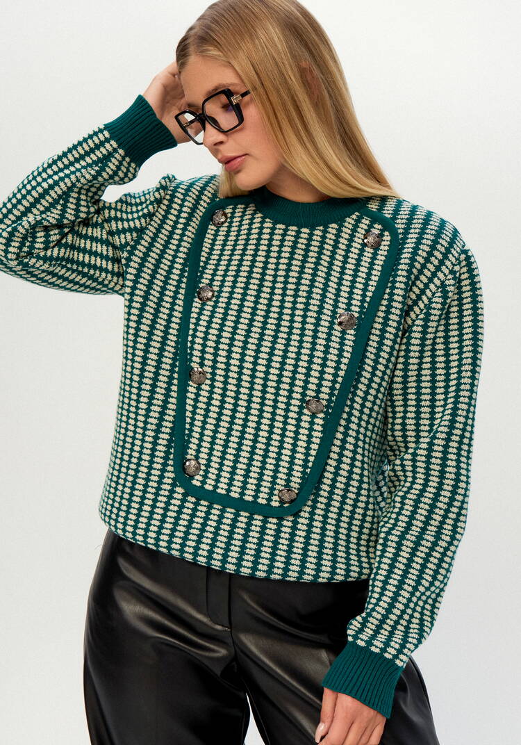 Джемпер с пуговицами декоративными шир.  750, рис. 16