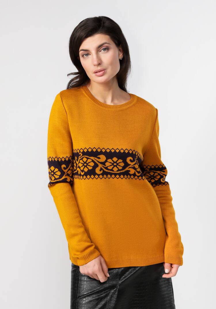 Джемпер женский с рисунком по груди и рукавам шир.  750, рис. 8