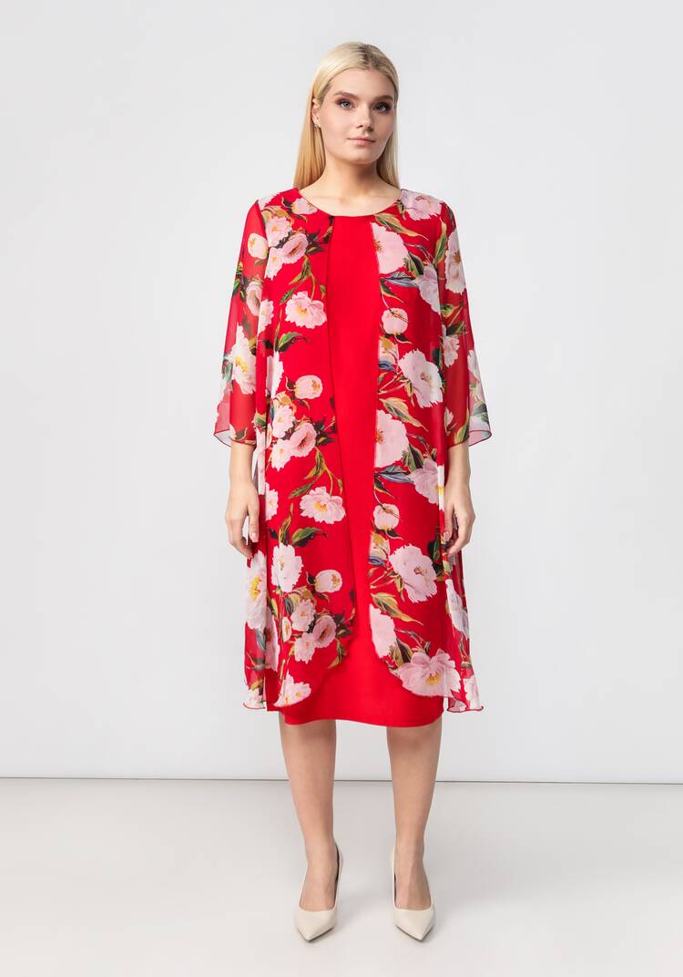 Платье трикотажное с шифоновой накидкой шир.  750, рис. 7