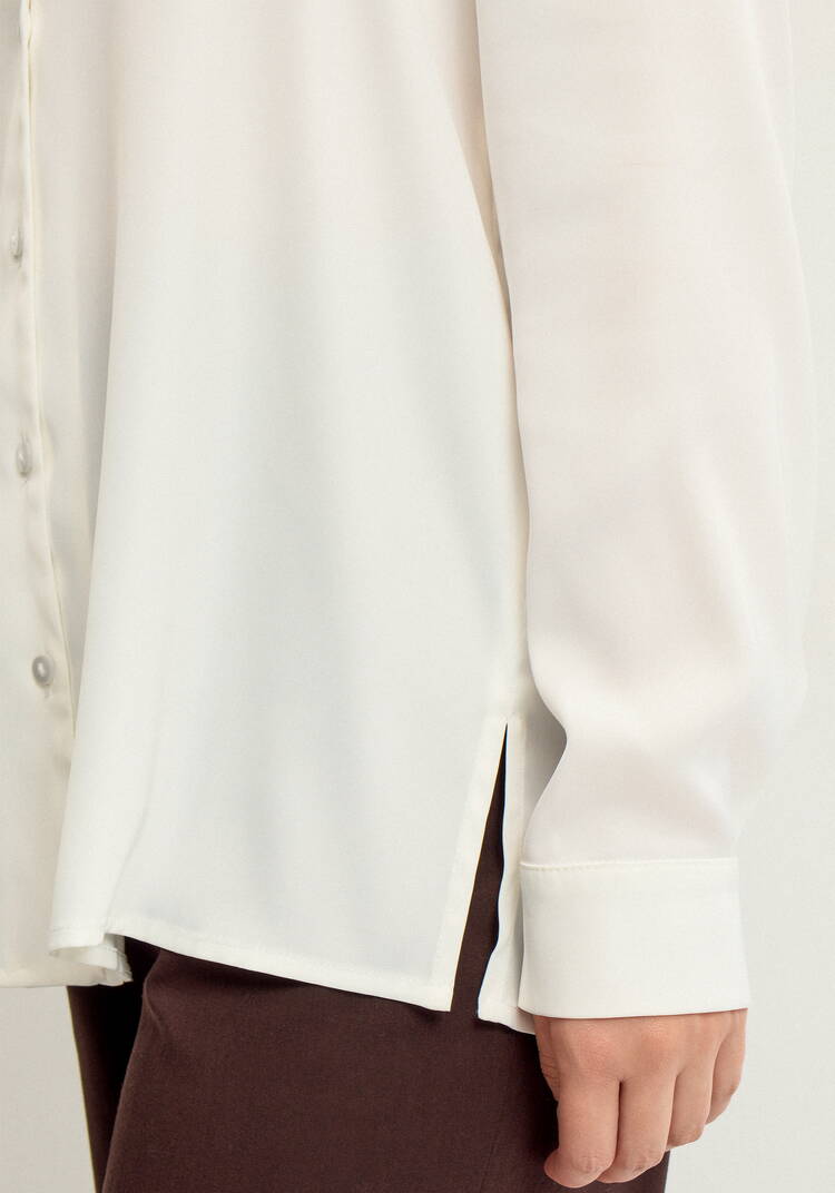 Блуза шелковая с отложным воротом шир.  750, рис. 6