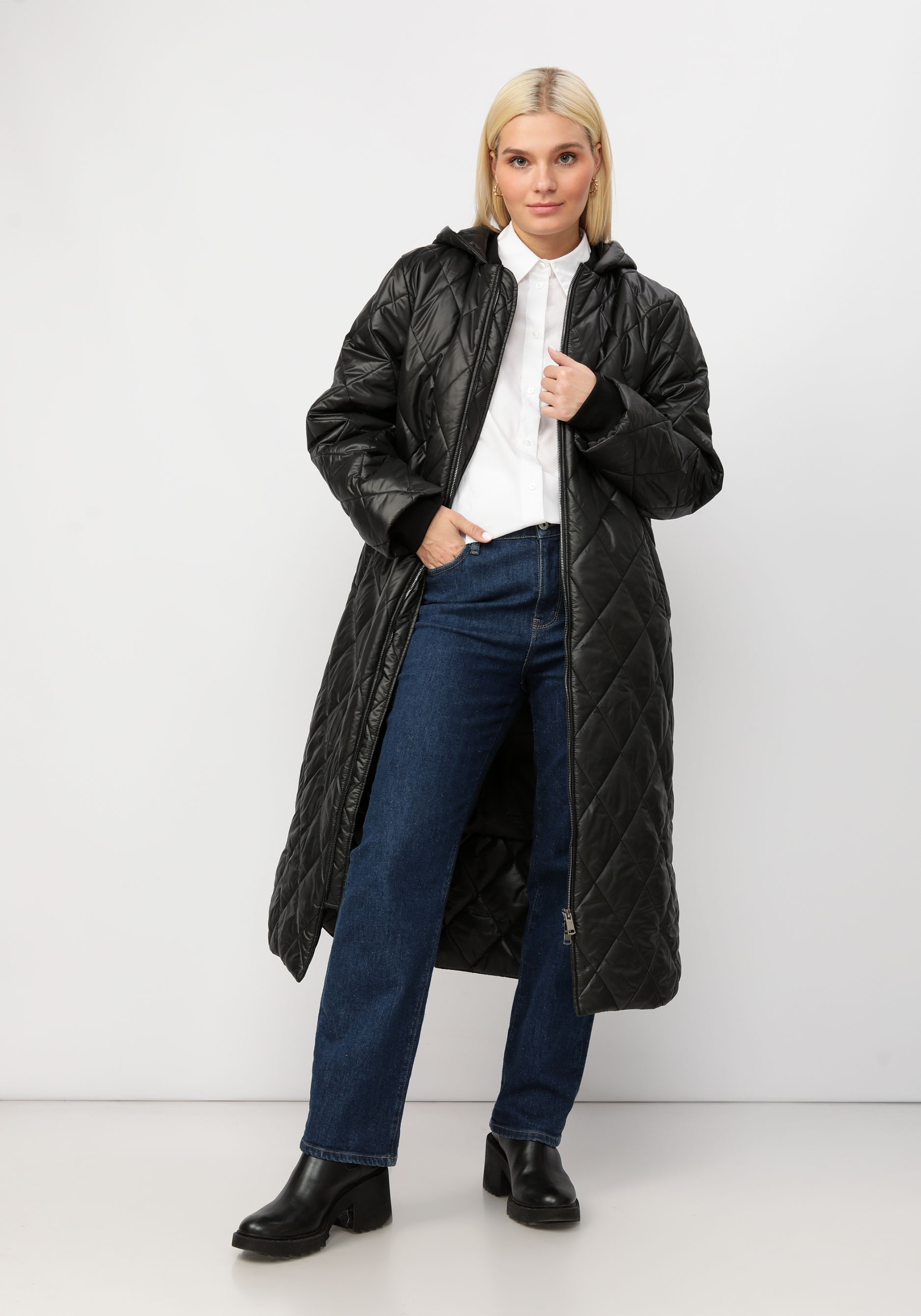 Пальто женское "Шерри" ZORY, цвет черный, размер 64-66