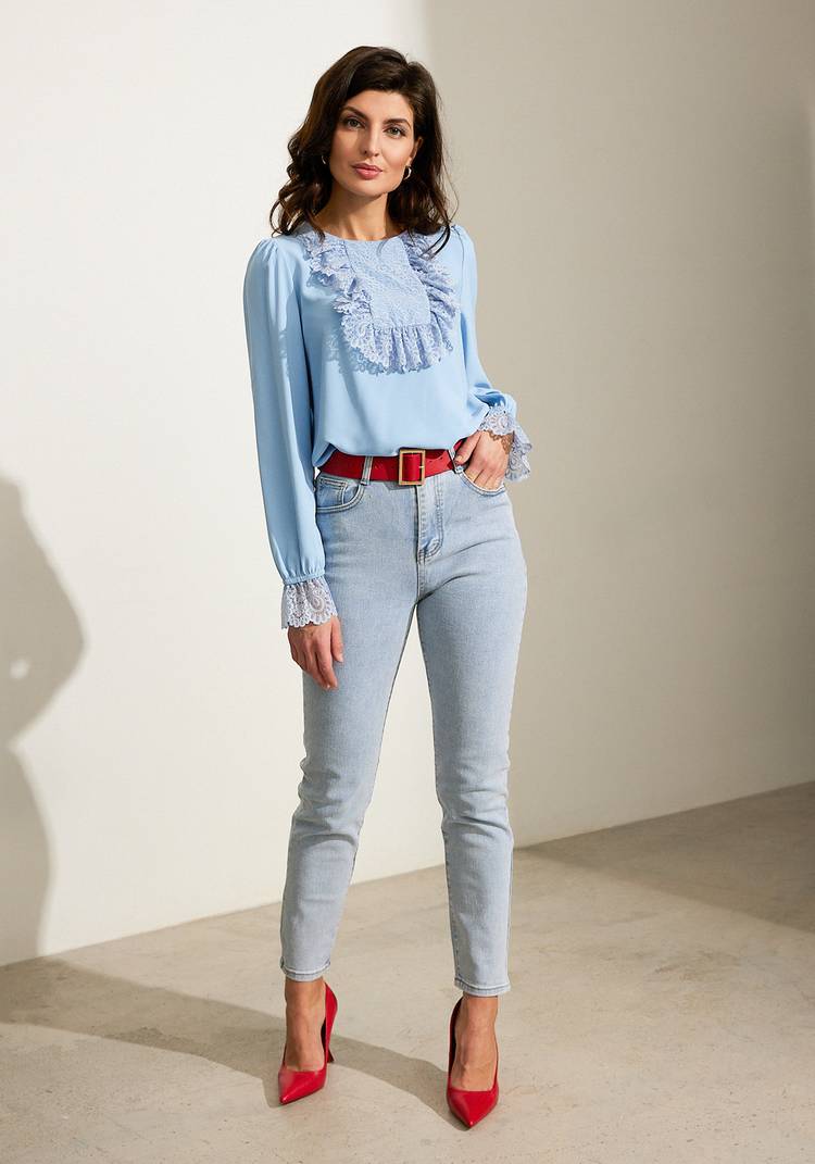 Блуза с французским кружевом шир.  750, рис. 13