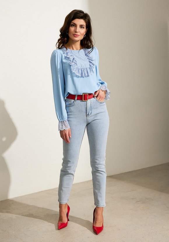 Блуза с французским кружевом шир.  580, рис. 13