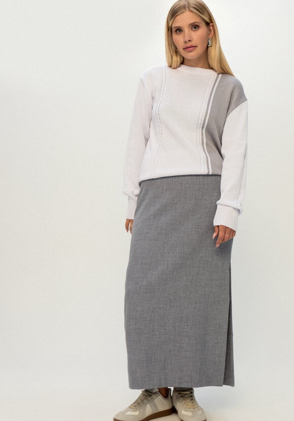 Джемпер двухцветный с косами шир.  580, рис. 2