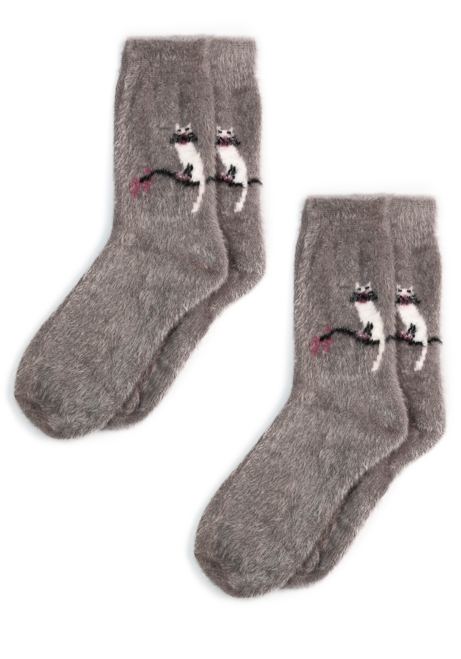 Комплект носков из шерсти норки, 2 пары, цвет черный, размер 37-41 - фото 9