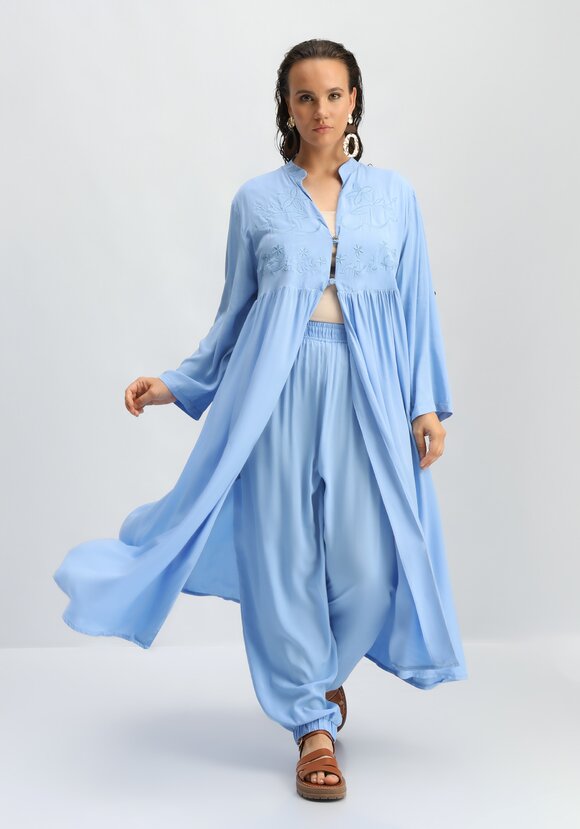 Рубашка удлиненная с вышивкой на кокетке шир.  580, рис. 2