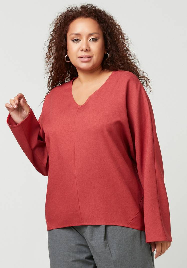 Блуза с V-образным вырезом и длинным рукавом шир.  750, рис. 6