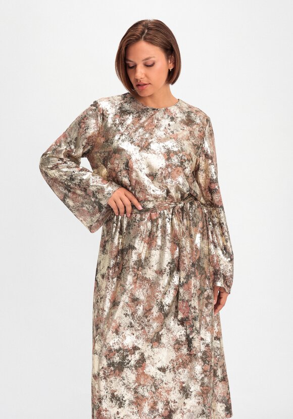 Платье с цветочным принтом и напылением шир.  580, рис. 2