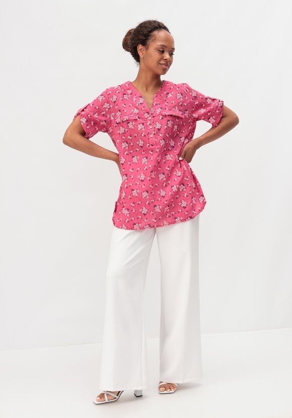 Блуза с цветочным принтом Офелия шир.  580, рис. 19