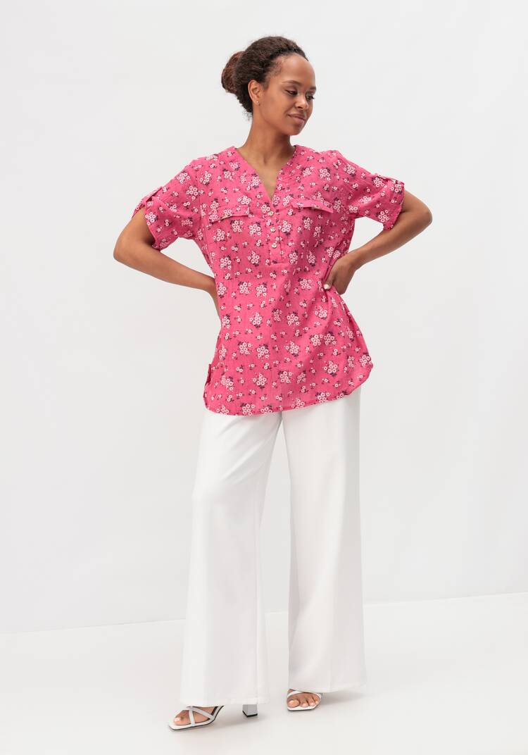 Блуза с цветочным принтом Офелия шир.  750, рис. 19