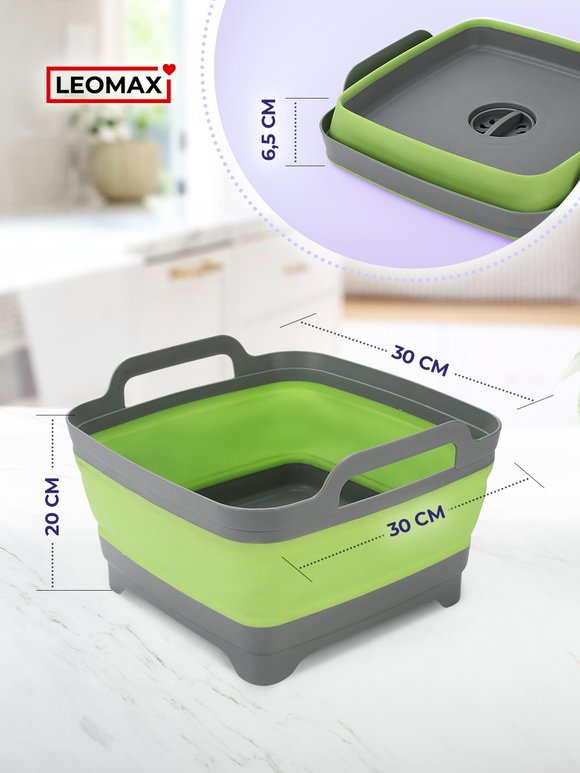 Складная корзина-раковина со сливом шир.  580, рис. 2