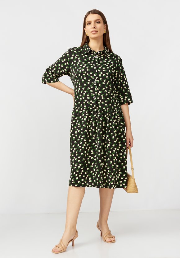 Платье А образное с принтом шир.  580, рис. 1