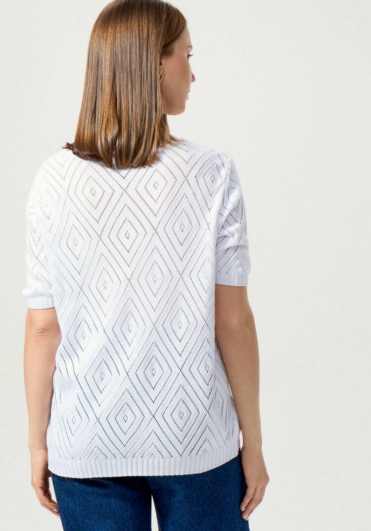 Джемпер с коротким рукавом ажурный шир.  750, рис. 3