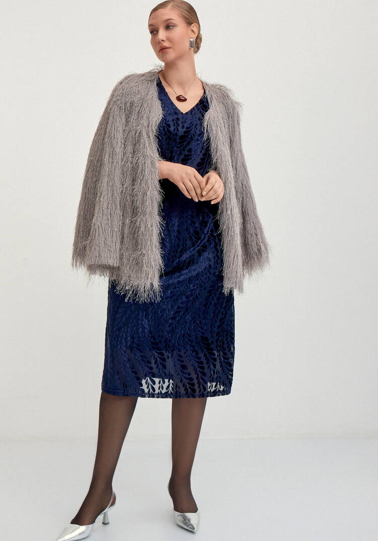 Жакет из ткани с блестящим ворсом шир.  750, рис. 10