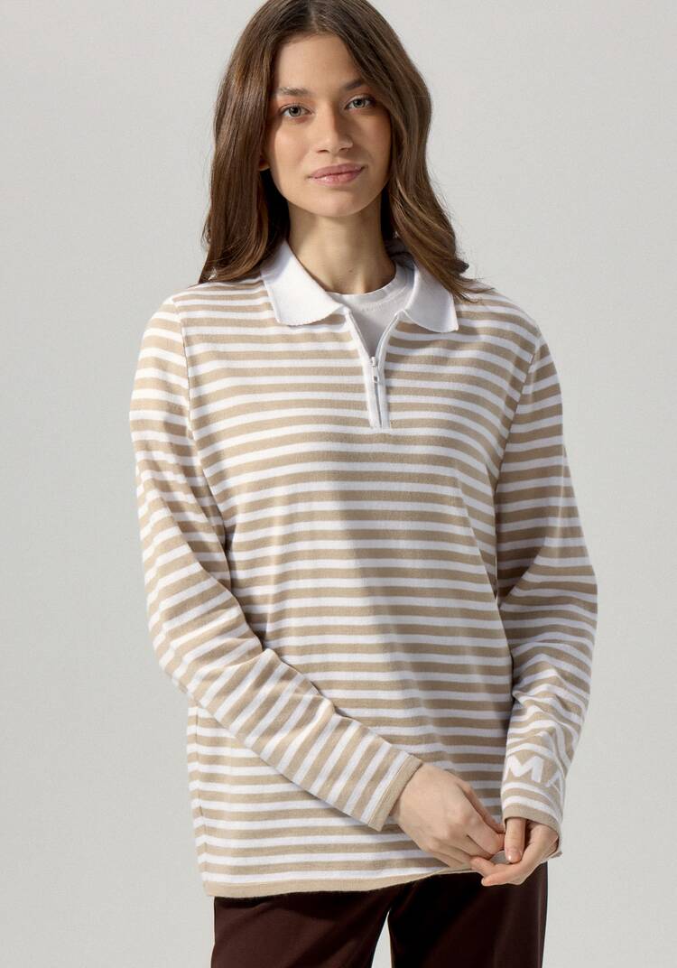 Поло в полоску на молнии шир.  750, рис. 16